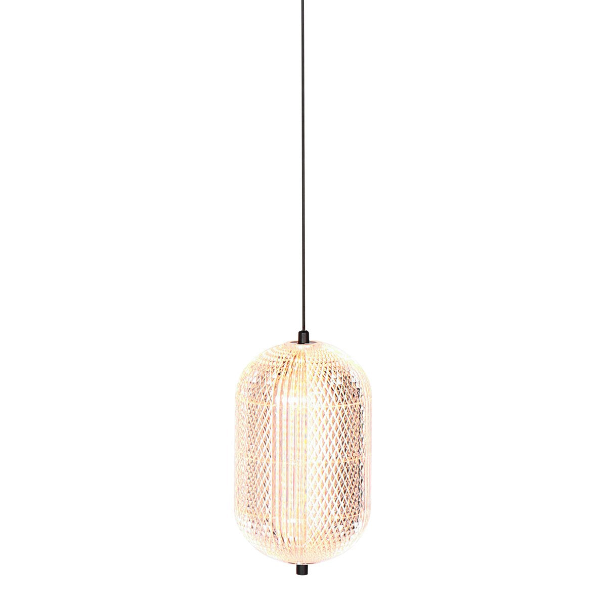 Hanglamp Geripu Ø15cm amberkleurig - hoogtes instelbaar - kunststof & metaal - Mexlite