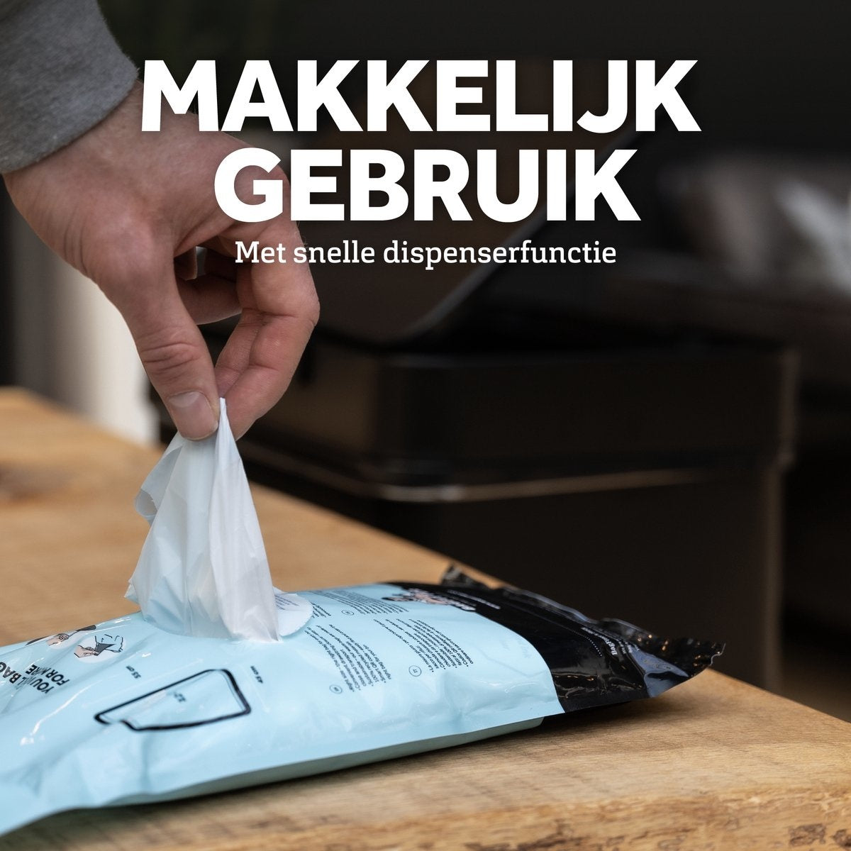 BagFitter Blauw B 15L Vuilniszak met Trekband van 100% Gerecycled Plastic - 59,5cm x 40cm - 30 stuks - 15 Liter - Vuilniszakken - Afvalzakken - Prullenbakzakken geschikt voor o.a. Homra Kick Me 3x15L