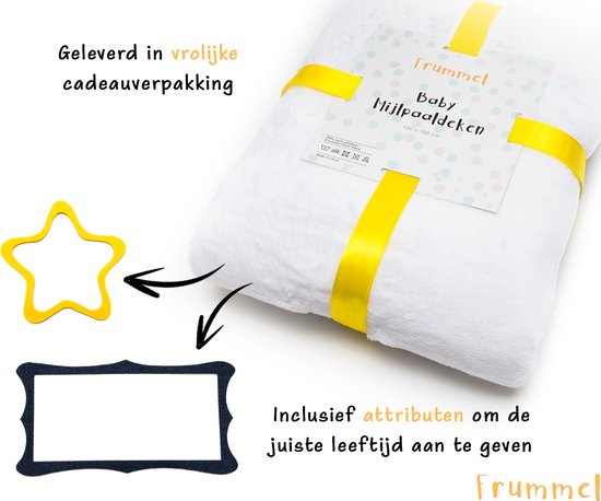 Frummel Mijlpaaldeken ‘Maan’ – Baby Mijlpaaldeken – Kraamcadeau – 100×150 cm