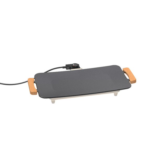 Woox Elektrische Grill Aluminium - 56 x 26 x 7,5 cm - 1360W met Antiaanbaklaag