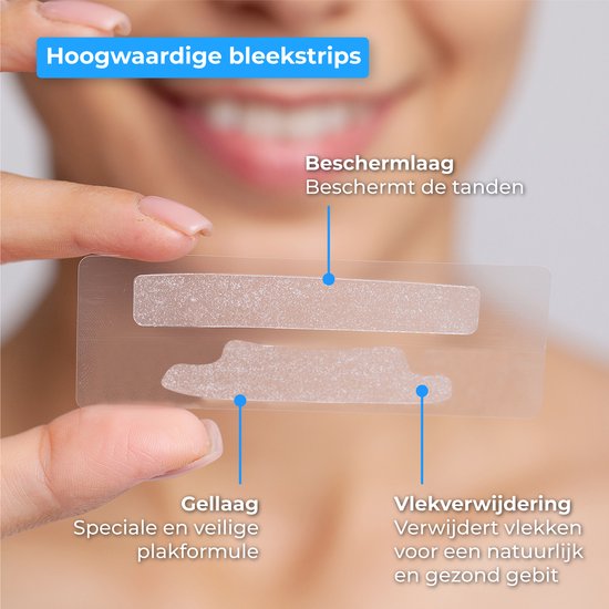 Nuvance - Tandenbleekstrips - Tanden Bleekstrips - Tandenbleekset - Tanden Bleken - met 0% Peroxide - Witte Tanden - 14 Sets/28 Strips