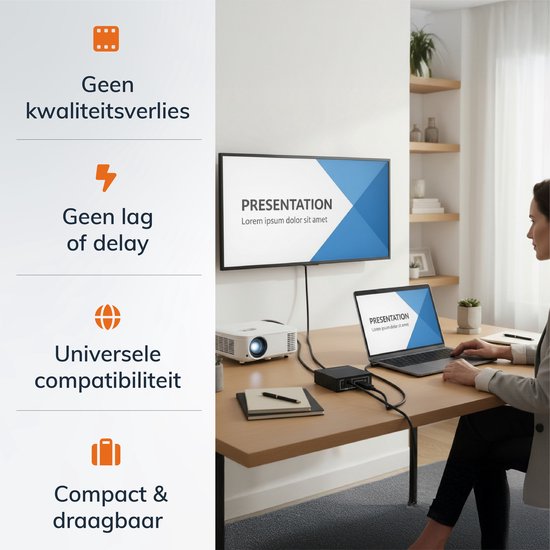 Skoov HDMI Splitter 1 in 2 uit - 4K HDMI Splitter Adapter - Kabel - 2 Poorten - Beeld Dupliceren - Universeel - Game - TV - PC - Extender