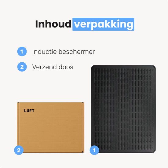 LUFT Inductie Beschermer - Hittebestendig tot 280 ºC - Panbeschermers - Afdekplaat voor kookplaat - Mat - 71×52 - Geschikt voor booster functie - Kookplaat beschermer - Zwart