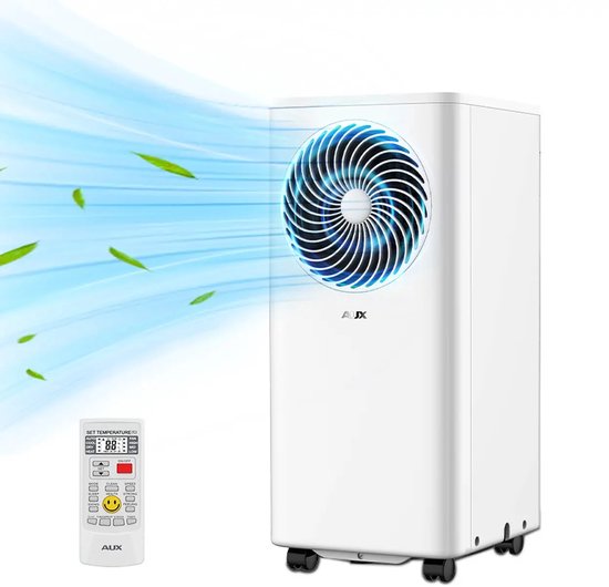 AUX 3-in-1 mobiele airconditioner 9000 BTU (Tot 36m2) , energieklasse A, wifi & afstandsbediening, 4 standen, zelfdemping, koelmiddel R290, wasbaar filter, inclusief raambeugel