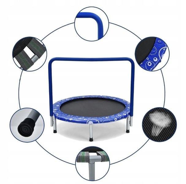 Coast Kindertrampoline – max. 150 kg – 92 x 92 x 80,5 cm – Blauw