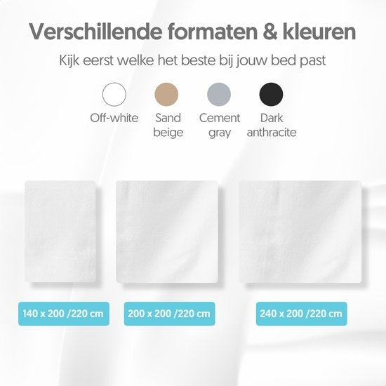 Dreamlab Dekbedovertrek set - 140 x 200/220 cm - Beddengoed met kussensloop - Een persoons - Vier seizoenen - Microvezel - Wit