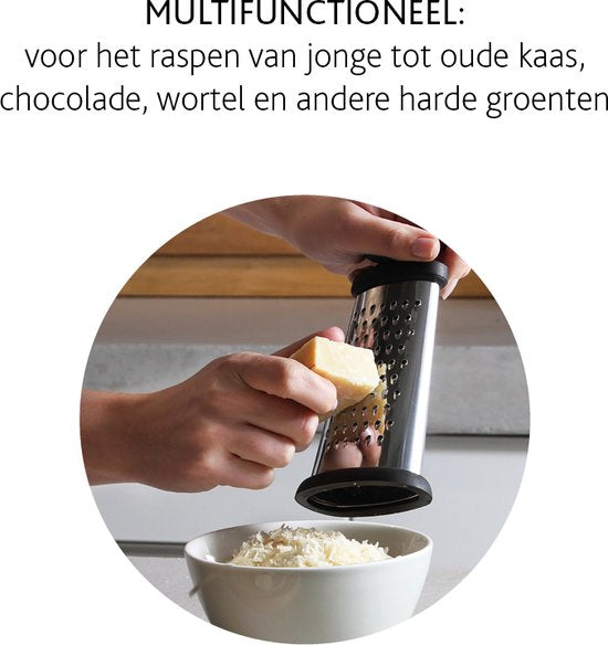 Boska Trio Formaggio - Tafelrasp met 3 raspmethodes - Multifunctioneel - Zilver/Zwart
