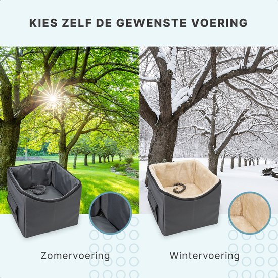 Jake and Jacky Autostoel Hond - Oxford & Polyester - Wasbaar - Max. 7kg - 41.5 x 39 x 32cm - Grijs