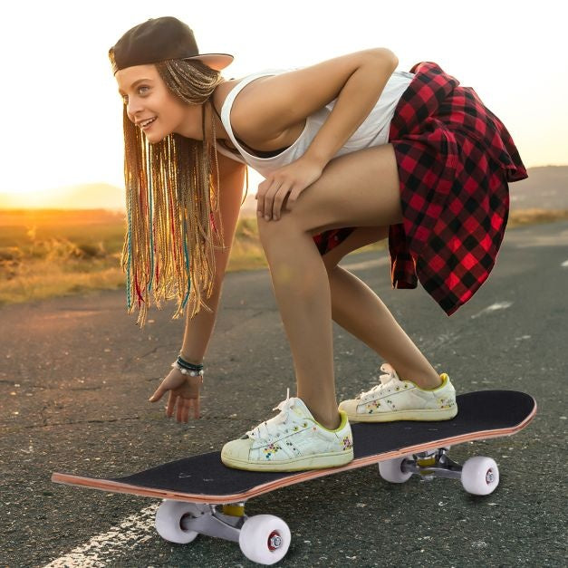 Coast Skateboard voor Beginners - 80 x 20 cm - Complete Cruiser met ABEC-7 Kogellagers - 7-Laags Longboard Esdoornhout - Marineblauw