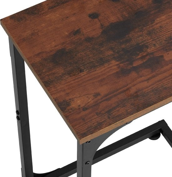 tectake® - Bijzettafel Erie - industrieel - donkerbruin - 40x30x63 cm - 404455