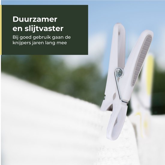 Gandria Wasknijpers 24 Stuks - Kunststof Wasknijpers - Set van 24 Plastic Knijpers - Wasrek Knijpers 10 Kg - Grijs/Wit en Wit/Grijs