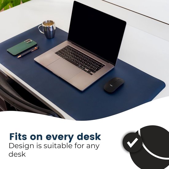 WURK Professionele Bureau Onderlegger [120 cm x 60 cm] - Muismat XXL - Mouse Pad - Multifunctionele Grote Bureauonderlegger – Desk Mat [Donker Blauw]