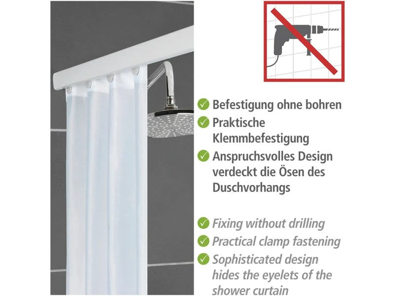 Wenko Era Telescopische Douchegordijnrail 75-125 cm – Wit – Zonder Boren