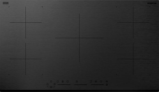 Inventum IKI9035MAT matte inbouw inductiekookplaat 90 cm - 2-fase - 5 kookzones - 2x Bridgefunctie - Boost - Timer - Kinderslot - Facetrand voorzijde - Elektrische kookplaat 5 pits - Mat Zwart