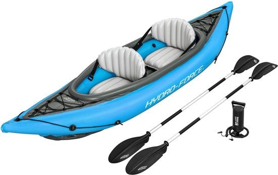 Bestway - Opblaasbare Kayak - Hydro-Force Cove Champion X2 - 2 Persoons - Inclusief Peddels, Stoelen, Handpomp en Vinnen