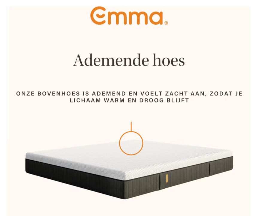 Emma Matras Lite - AeroFoam laag - 140x200 cm - Wit met Grijs