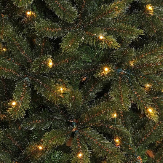 Triumph Tree Bristlecone Kunstkerstboom - Kerstboom met Verlichting en 240 LED Lampjes - Kunstboom met Scharnierconstructie - H215 x Ø127 cm - Donkergroen - Voor Binnen