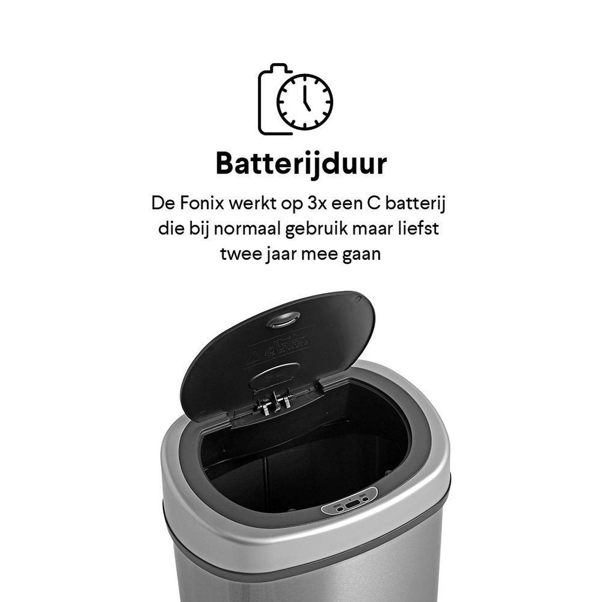 Homra FONIX - Prullenbak 50 liter- Met Sensor en Automatische Soft Close - RVS