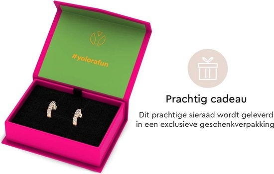 Yolora Kids Oorbellen met Kalpa Camaka Kristallen - Ros� kleurig - 18K Ros�goud Verguld
