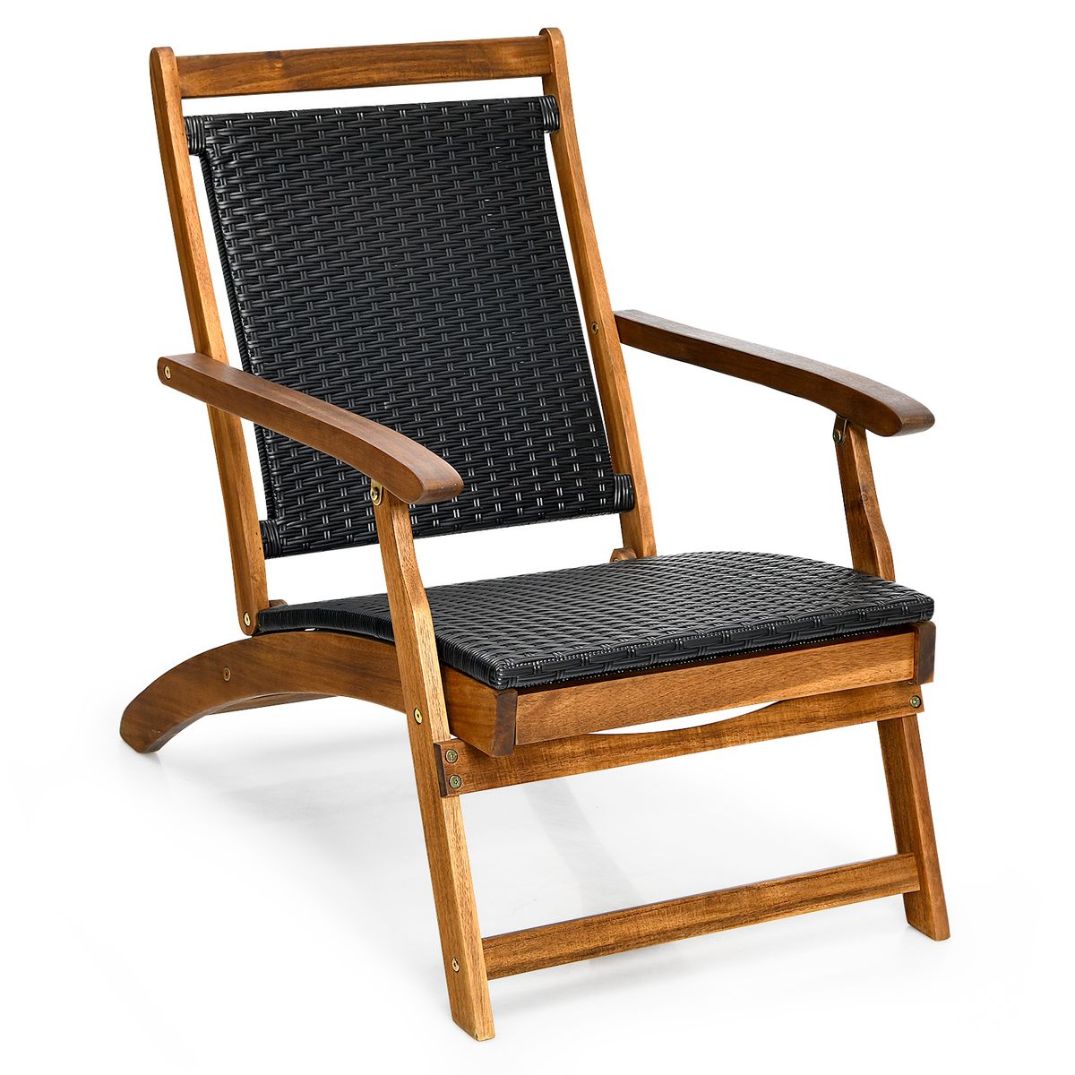 Coast Opklapbaar Tuinligbed - Ergonomische rugleuning - Uitschuifbare voetensteun - Gemengd bruin en roodbruin