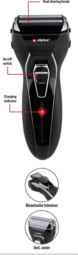 alpina Scheerapparaat met Trimmer - Shaver - Baardtrimmer met Reinigingsborsteltje en Beschermkap