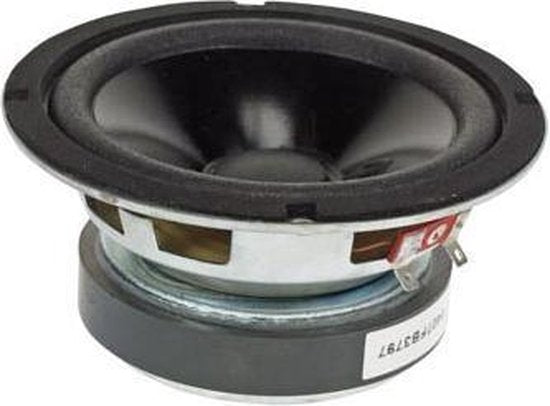 HQ-Power Luidspreker, subwoofer, 6.5", vermogen 250 W/125 W RMS, impedantie 8 Ω, zwart