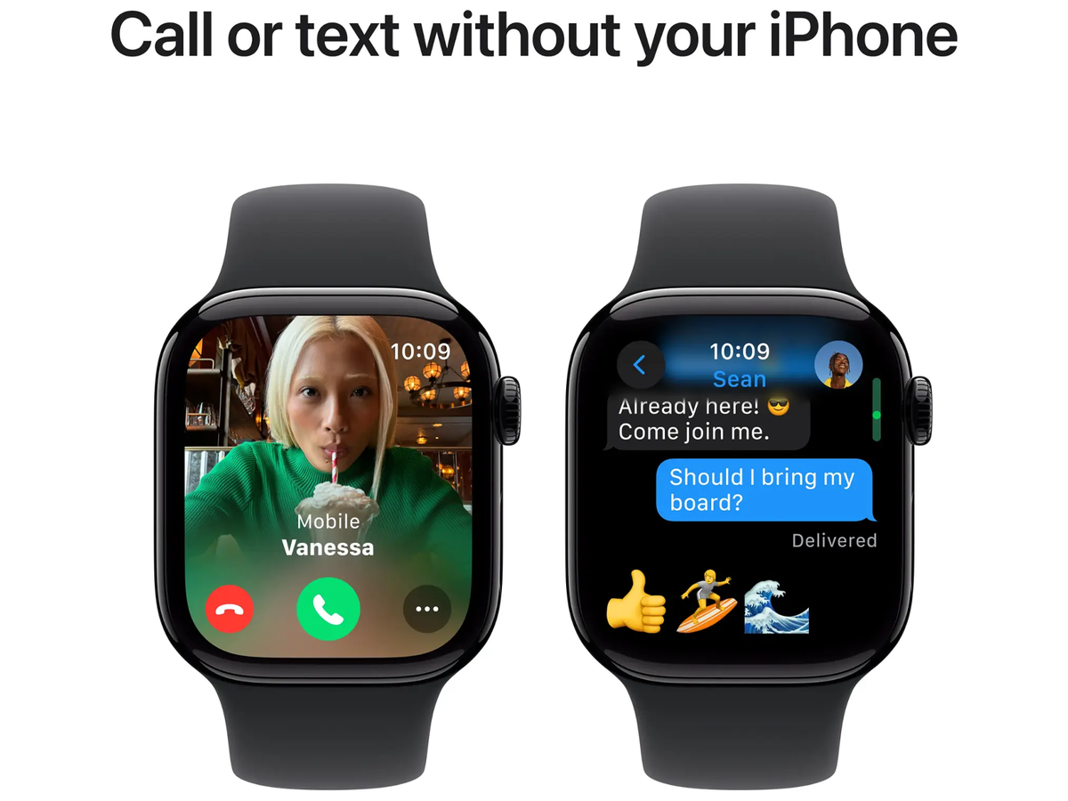 Apple Watch Series 10 42mm - Diamantzwart Aluminium - Zwart Sportbandje