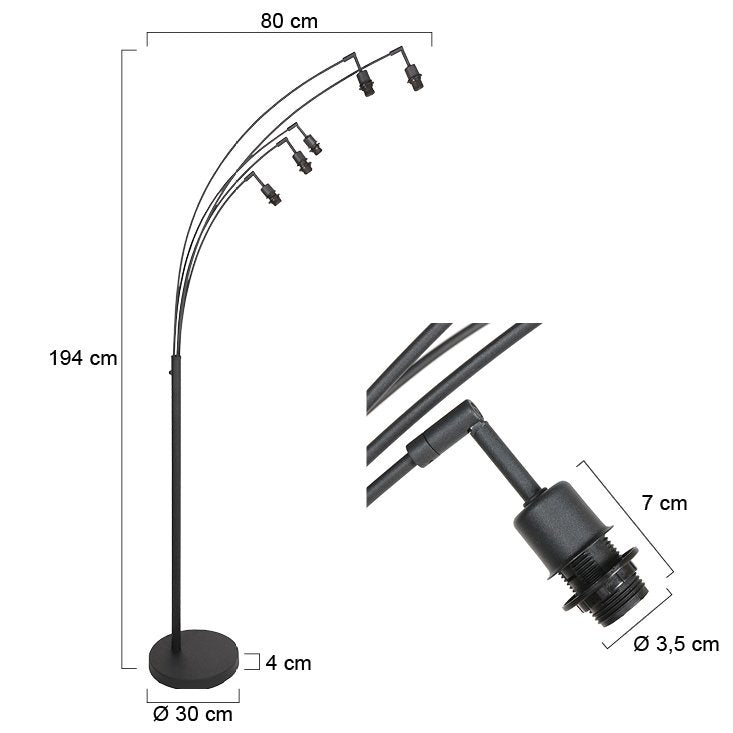 Steinhauer Vloerlamp Bambus 5-Lichts Bamboe Naturel