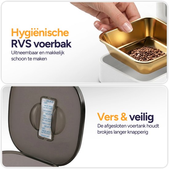 Viervoeter Feed Pro - Automatische Voerbak 6L - Kat en Hond - Voerautomaat met App - Wit