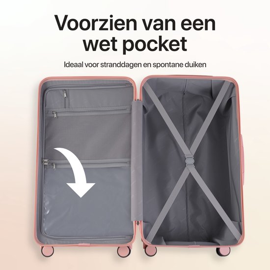SKYCASES Trunk Reiskoffer – Classic Heritage – Extra Grote Koffer – 110L – TSA Slot – Lichtgewicht Trolley – 78x44x36 cm – Trunk Rolkoffer – Spinner Wielen – Roze