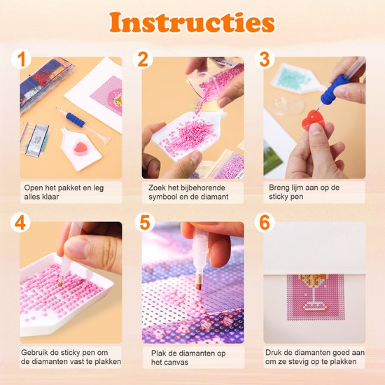 Mini Diamond Painting Set – 2 Stuks – Cocktails Design – 15x20 cm – Creatieve Hobby Set