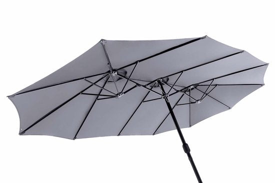 Feel Furniture - Toscano - Grote Parasol - Twin - 4.5 Meter - Donkergrijs
