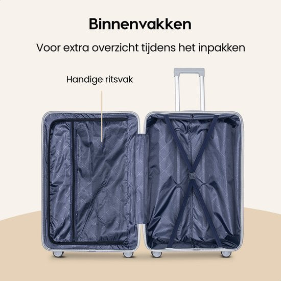 SC Urban Adventurer - Medium Reiskoffer - Cijferslot - 44x27x66cm - 78L - Reiskoffer met Kofferslot - Spinner wielen - Lichtgrijs