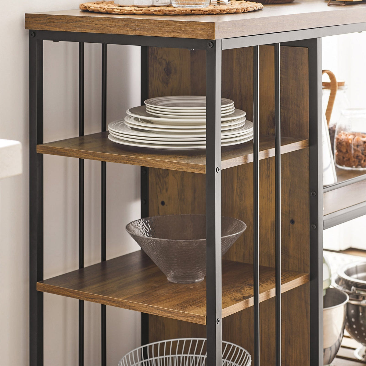 SoBuy Serveerwagen - Industrieël - Max. 75 kg - 110 x 45 x 92 cm