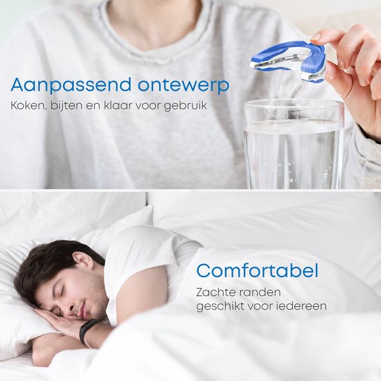 Anti Snurk Beugel - PRO+ - Incl. doosje & Ebook - Verstelbaar - Voor een goede nachtrust - Bitje Knarsertanden - Knarsbitje - Transparant BPA vrij - Alyze