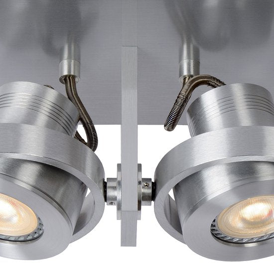 Lucide LANDA Plafondspot - LED Dim to warm - GU10 - 2x5W 3000K/2200K - Mat chroom