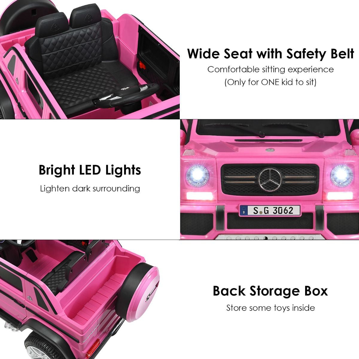 Coast Elektrische kinderauto - Mercedes Benz - tot 8 jaar - Max. 30 kg - Roze
