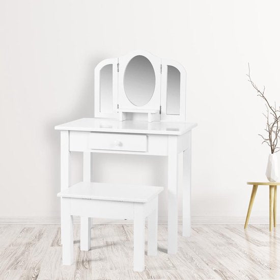 VDD - opmaaktafel met spiegels - 40x60x90 cm - Kleur: Wit