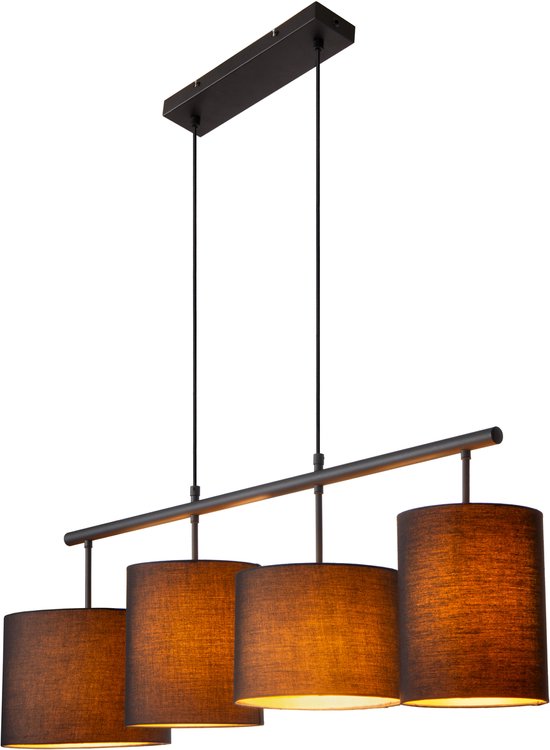 Lucide MAYA - Hanglamp - 4xE27 - Zwart - Japandi