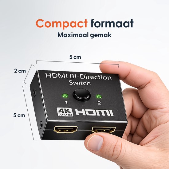 Skoov HDMI Switch 2 in 1 uit - Plug & Play - Dolby / 3D - Splitter - 4K - 60HZ - Premium - Universeel - Game - TV - Extender - Accessoires
