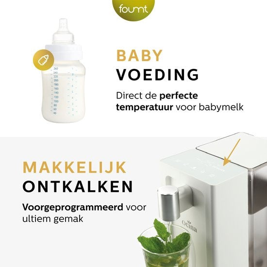 Ocina Heetwaterdispenser - 3L - Digitaal Display - BPA vrij - 2500W - 30x13x26 cm - Wit