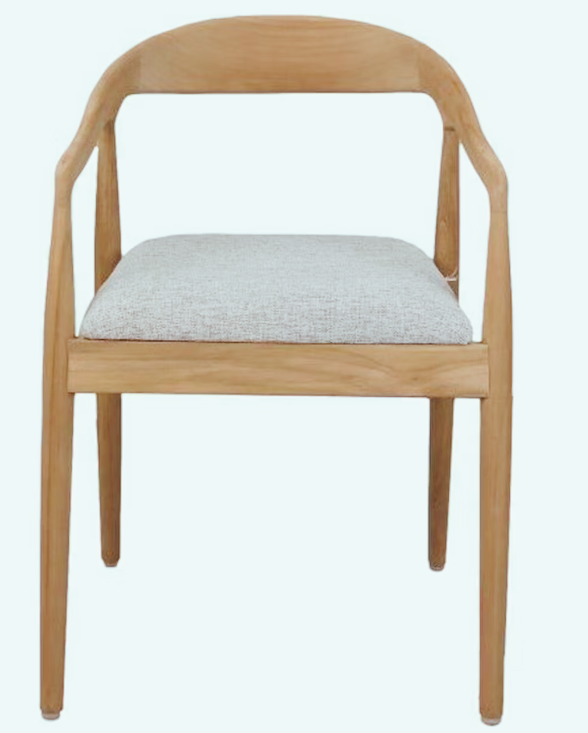 HSM collection Modena Eetkamerstoel Teak – Natural/Grijs – 55 x 41 x 78 cm