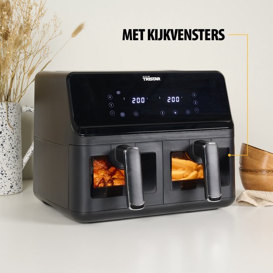 Tristar FR-9037 - Airfryer XXL - 6,2L - Met kijkvenster - 10 Bakprogramma's - PFAS-vrij