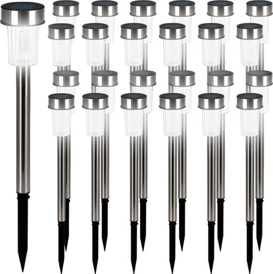 Tuinverlichting – Led lamp – 24 stuks – IP44 – Waterdicht – Wit – RVS