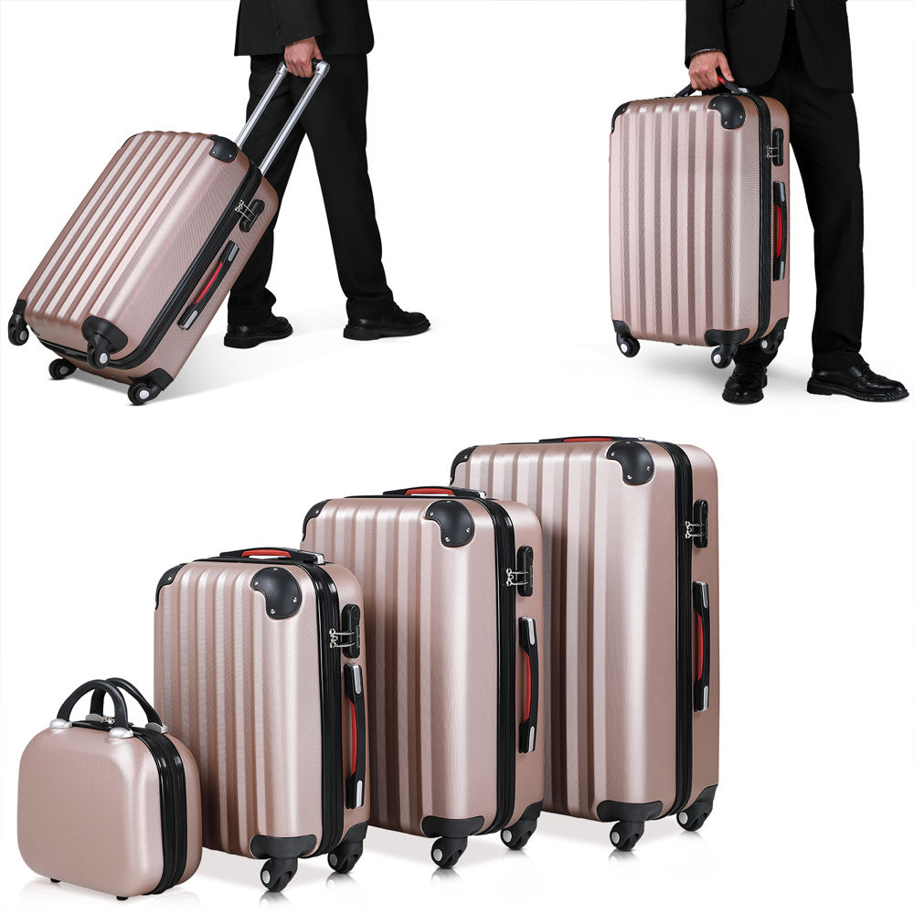Monzana Hardcase Kofferset 4 delig - Baseline Beautycase/M/L/XL - Rosé