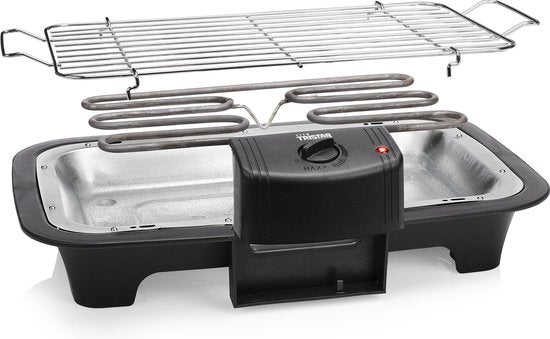 Tristar BQ-2883 Elektrische BBQ met Onderstel – Staande & Tafelbarbecue – 2000W – Zwart - Perfect voor Balkon of Camping