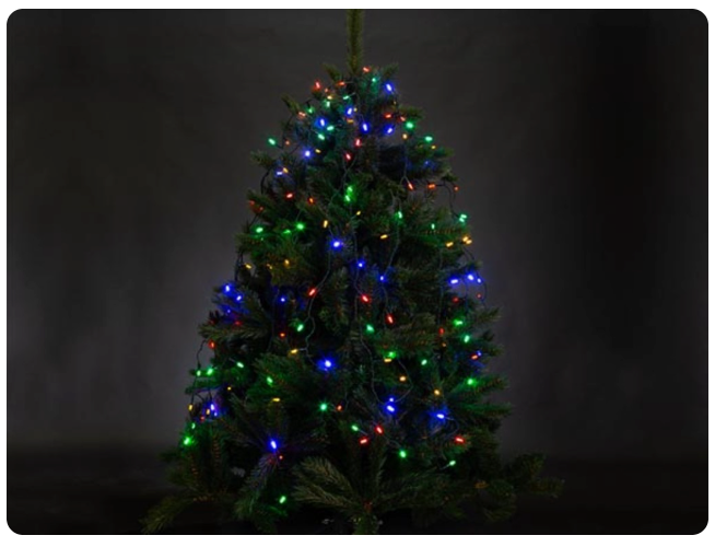 Vellight Atria LED For Tree Kerstverlichting Kerstboommantel – Voorzien Van Praktische Ring Met Lichtsnoeren En Energiezuinige Leds En Weerbestendige Adapter – Voor Binnen En Buiten – Groen Koper En Kunststof – 240 cm