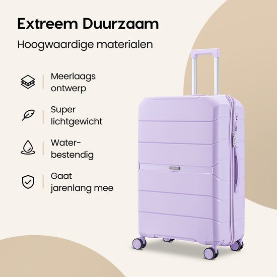 SC Urban Adventurer - Medium Reiskoffer - Cijferslot - 44x27x66cm - 78L - Reiskoffer met Kofferslot - Spinner wielen - Paars