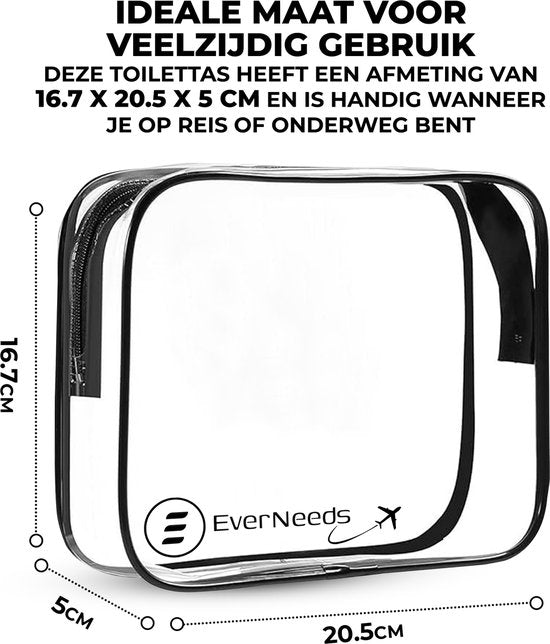 Transparante Toilettas Organizer – Reistas & Handbagage Bag – Waterdicht – Unisex Travel Pouch