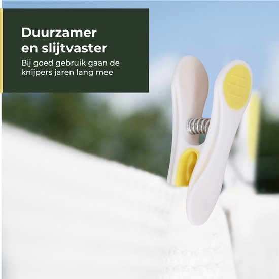 Gandria Wasknijpers 24 Stuks - Kunststof Wasknijpers - Set van 24 Plastic Knijpers - Wasrek Knijpers 10 Kg - 4 Kleuren